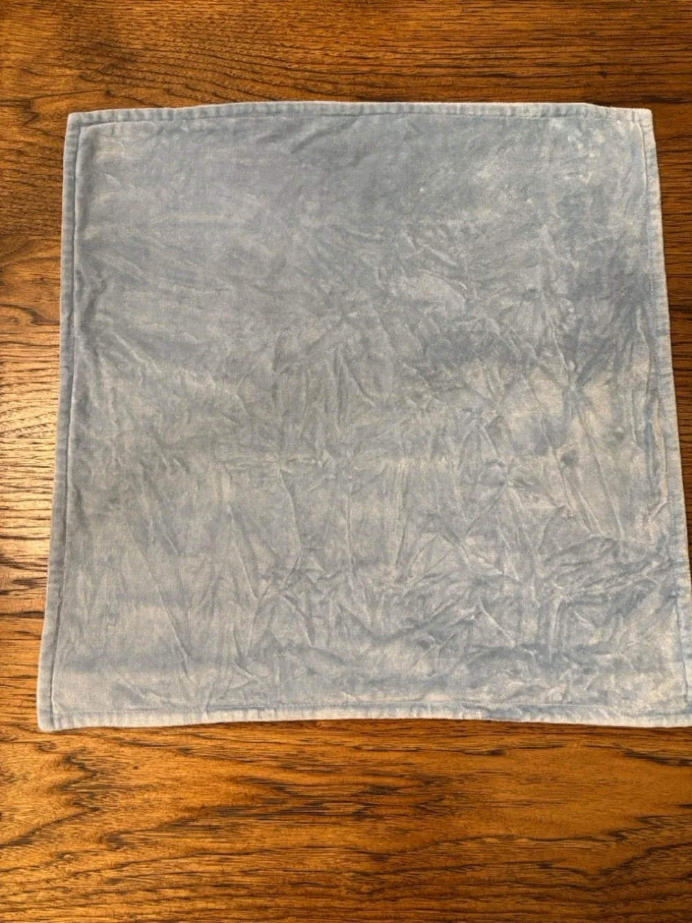 Crate & Barrel Brenner Light Blue Velvet Pillow Cover 20x20 Cotton